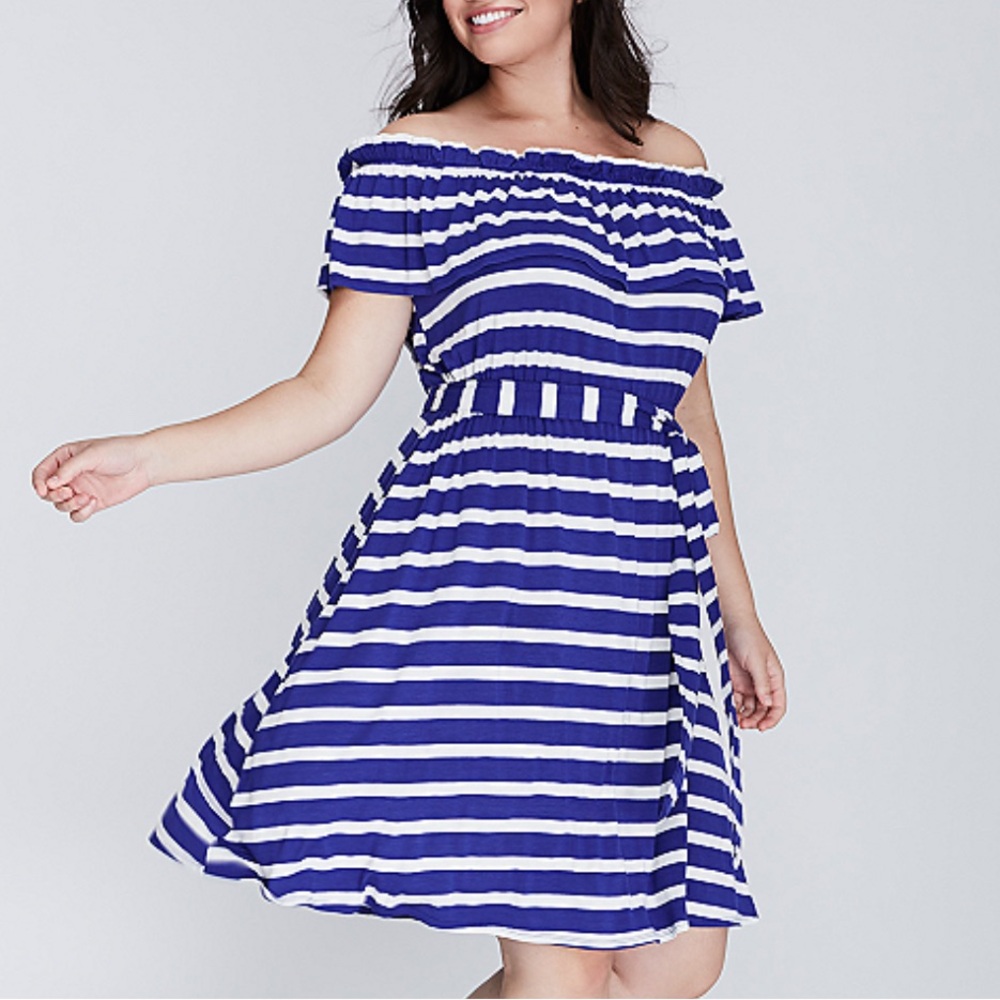NWT- Lane Bryant Off-The-Shoulder Dress
Size 18/20